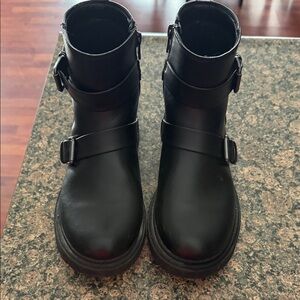 Excellent Girls Black Moto Ankle Boots - 4